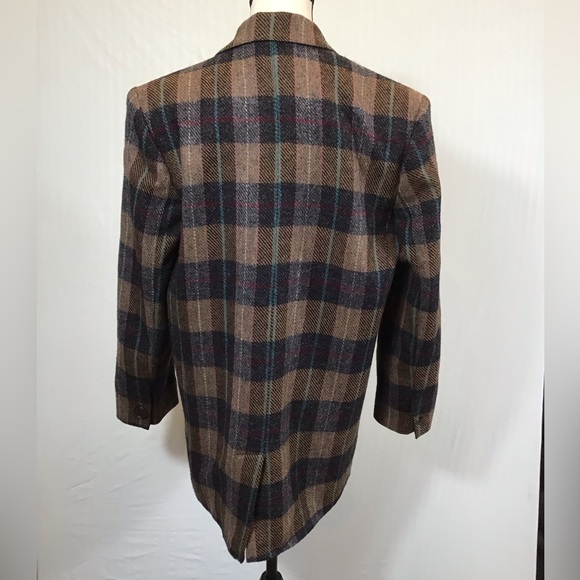 Vintage Harve Benard Womens Plaid Wool Blazer Size 10 Oversized 2 Button Jacket - Picture 9 of 16